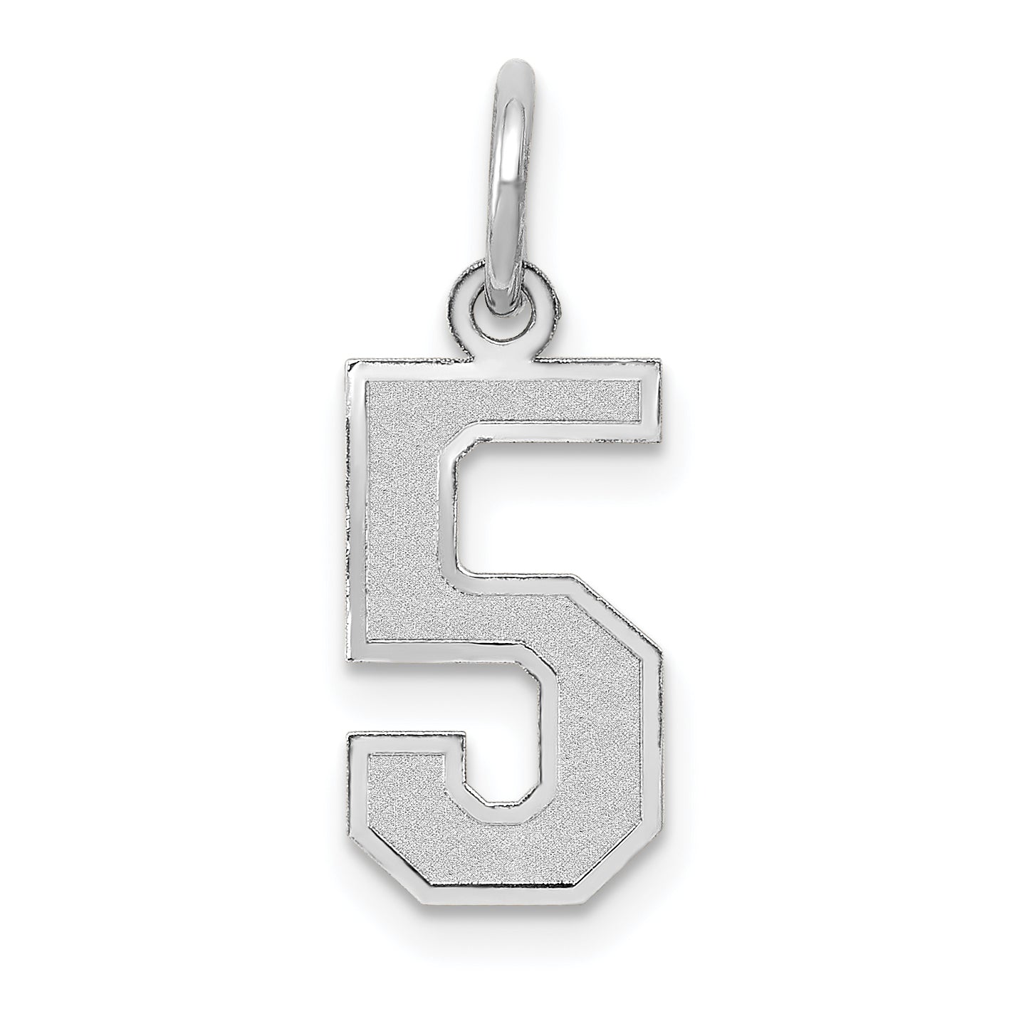 14K White Gold Small Satin Number 5 Charm Main image