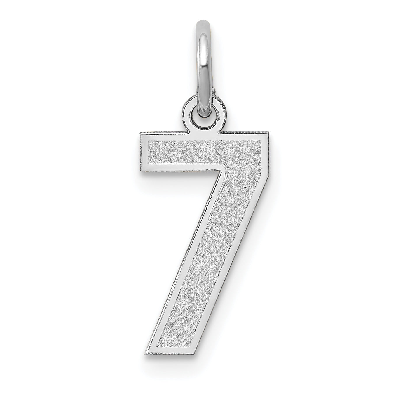 14K White Gold Small Satin Number 7 Charm Main image
