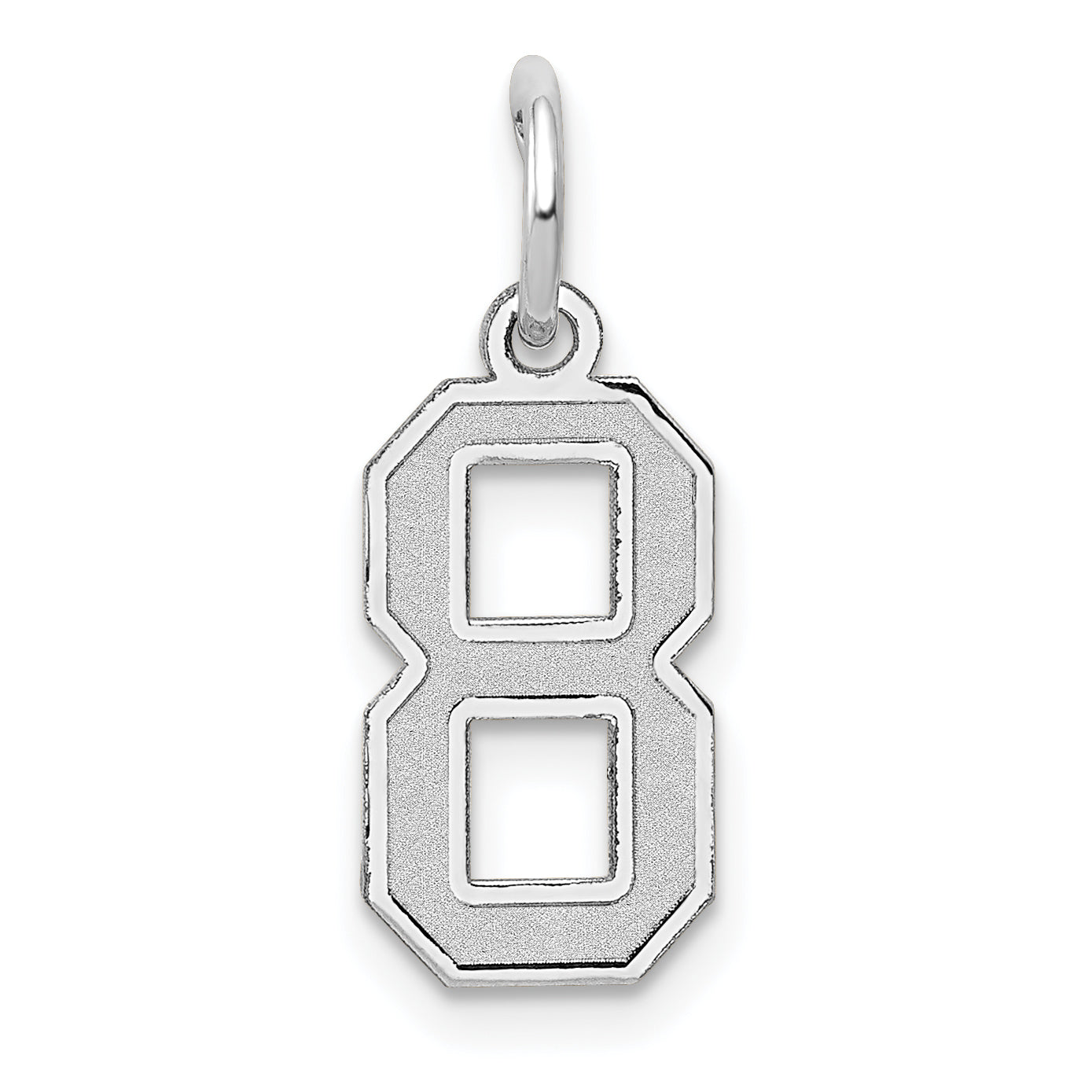 14K White Gold Small Satin Number 8 Charm Main image