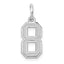14K White Gold Small Satin Number 8 Charm