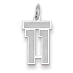 Small Number 11 Charm in 14K White Gold, Satin - Sophia Jewelers
