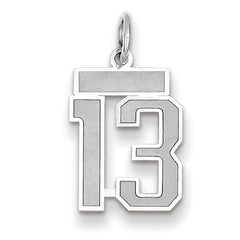 14K WG Small Satin Number 13 Charm
