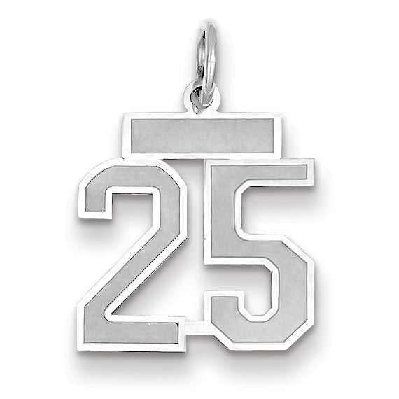 14K WG Small Satin Number 25 Charm Main image