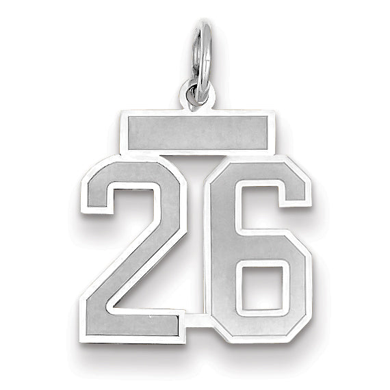 14K WG Small Satin Number 26 Charm Main image