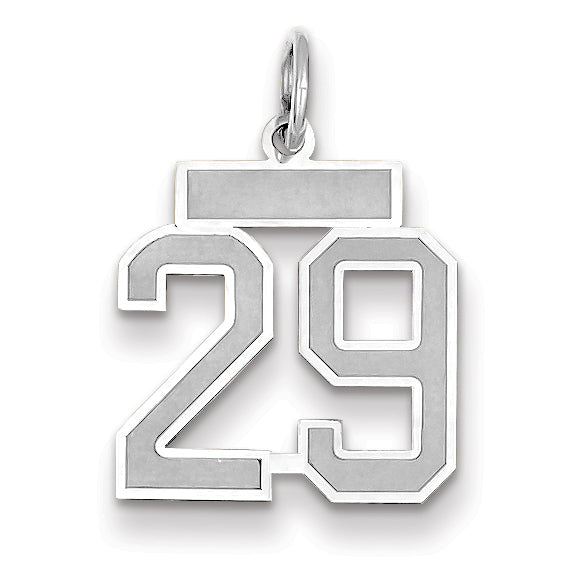 14K WG Small Satin Number 29 Charm Main image