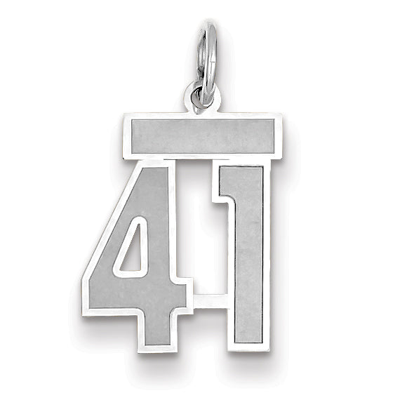 14K WG Small Satin Number 41 Charm Main image