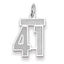 14K WG Small Satin Number 41 Charm