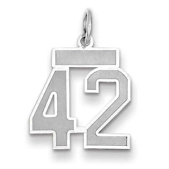 14K WG Small Satin Number 42 Charm Main image