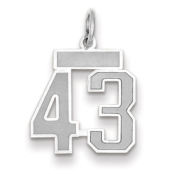 14K WG Small Satin Number 43 Charm Main image