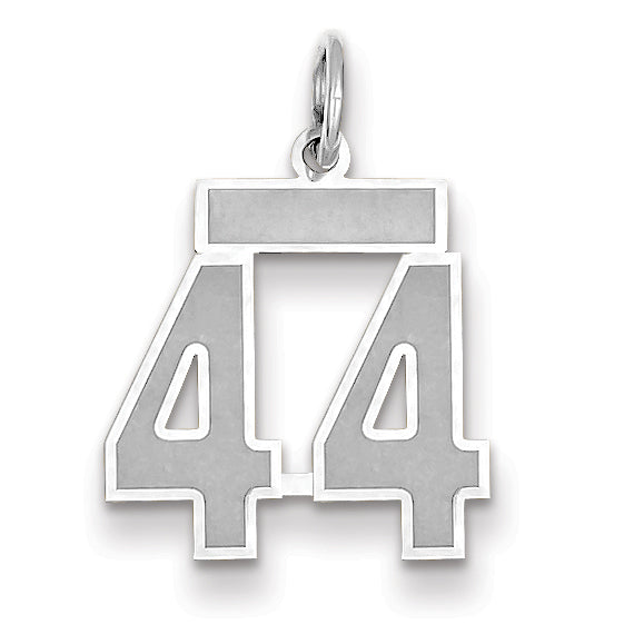 14K WG Small Satin Number 44 Charm Main image