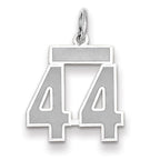 Small Number 44 Charm in 14K White Gold, Satin - Sophia Jewelers