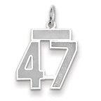 Small Number 47 Charm in 14K White Gold, Satin - Sophia Jewelers