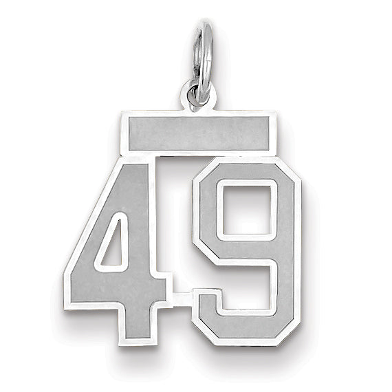 14K WG Small Satin Number 49 Charm Main image