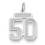 14K WG Small Satin Number 50 Charm