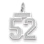 14K WG Small Satin Number 52 Charm