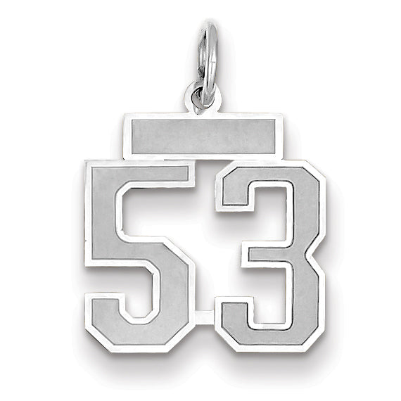 14K WG Small Satin Number 53 Charm Main image