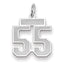 14K WG Small Satin Number 55 Charm
