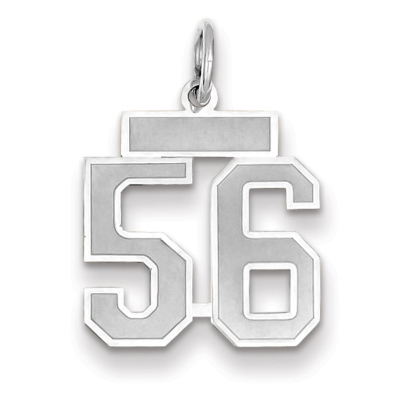 14K WG Small Satin Number 56 Charm Main image