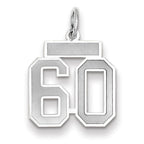 14K WG Small Satin Number 60 Charm