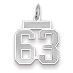 14K WG Small Satin Number 63 Charm