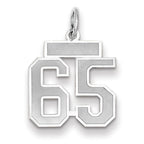 Number 65 Charm in 14K White Gold, Brushed & Satin - Sophia Jewelers