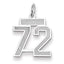 14K WG Small Satin Number 72 Charm