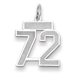 14K WG Small Satin Number 72 Charm