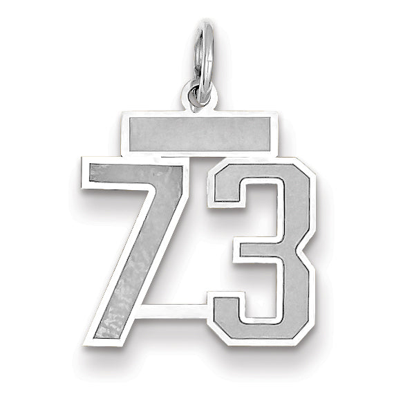 14K WG Small Satin Number 73 Charm Main image