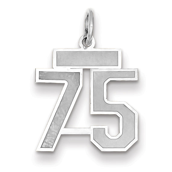 14K WG Small Satin Number 75 Charm Main image