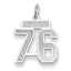 14K WG Small Satin Number 76 Charm