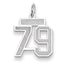 14K WG Small Satin Number 79 Charm