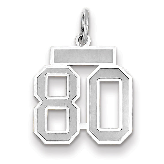 14K WG Small Satin Number 80 Charm Main image