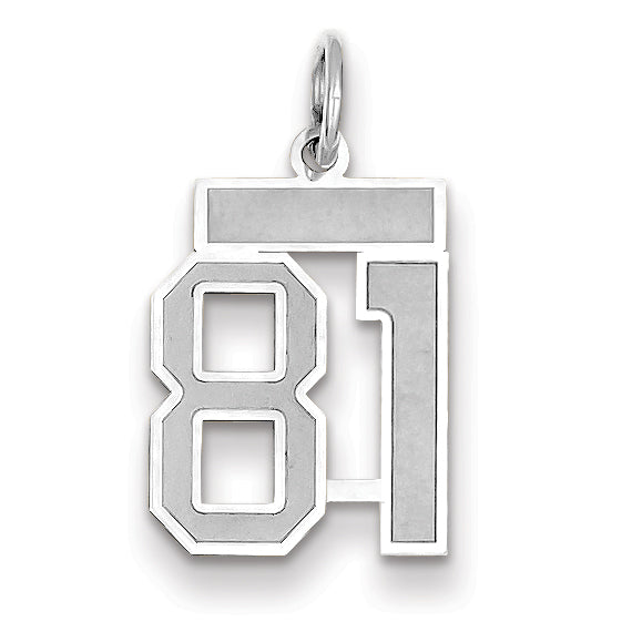 14K WG Small Satin Number 81 Charm Main image