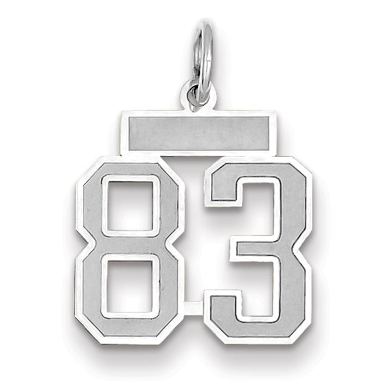 14K WG Small Satin Number 83 Charm Main image