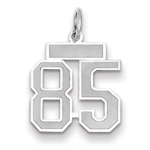 14K WG Small Satin Number 85 Charm Main image