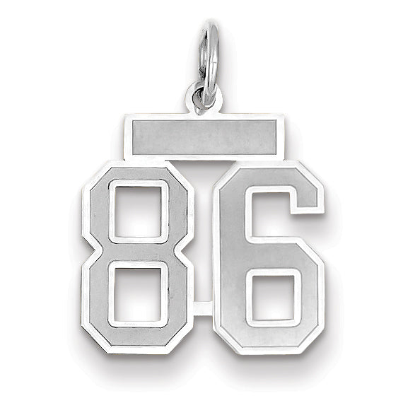 14K WG Small Satin Number 86 Charm Main image