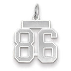 Small Number 86 Charm in 14K White Gold, Satin - Sophia Jewelers