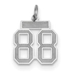 Number 88 Charm in 14K White Gold, Brushed & Satin - Sophia Jewelers