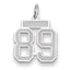 14K WG Small Satin Number 89 Charm