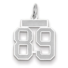 14K WG Small Satin Number 89 Charm