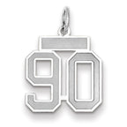 Number 90 Charm in 14K White Gold, Satin - Sophia Jewelers