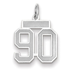 14K WG Small Satin Number 90 Charm