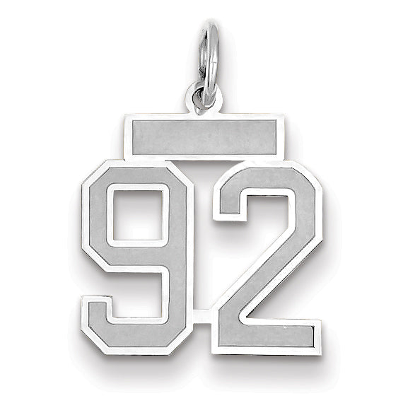 14K WG Small Satin Number 92 Charm Main image