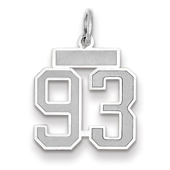 Number 93 Charm in 14K White Gold, Satin - Sophia Jewelers