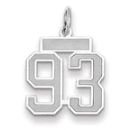 Number 93 Charm in 14K White Gold, Satin - Sophia Jewelers