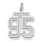 Number 95 Charm in 14K White Gold, Satin - Sophia Jewelers