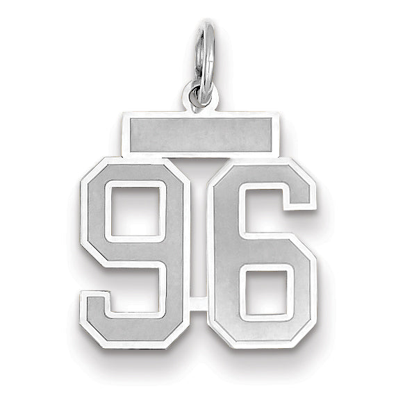 14K WG Small Satin Number 96 Charm Main image