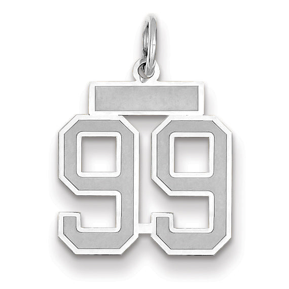 14K WG Small Satin Number 99 Charm Main image