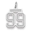 14K WG Small Satin Number 99 Charm