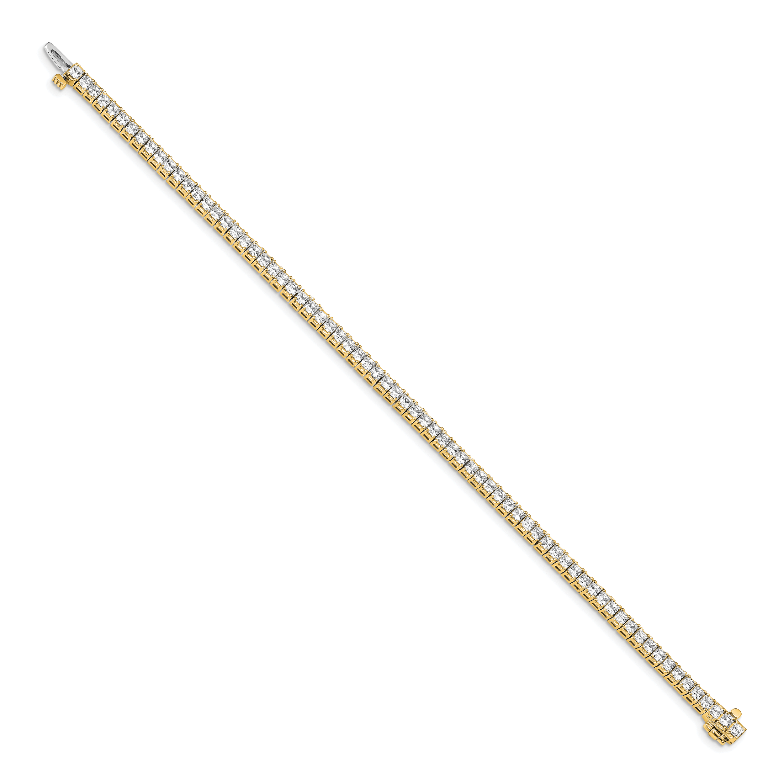 14k 2.25mm Princess 5ct AA Diamond Tennis Bracelet Secondary image